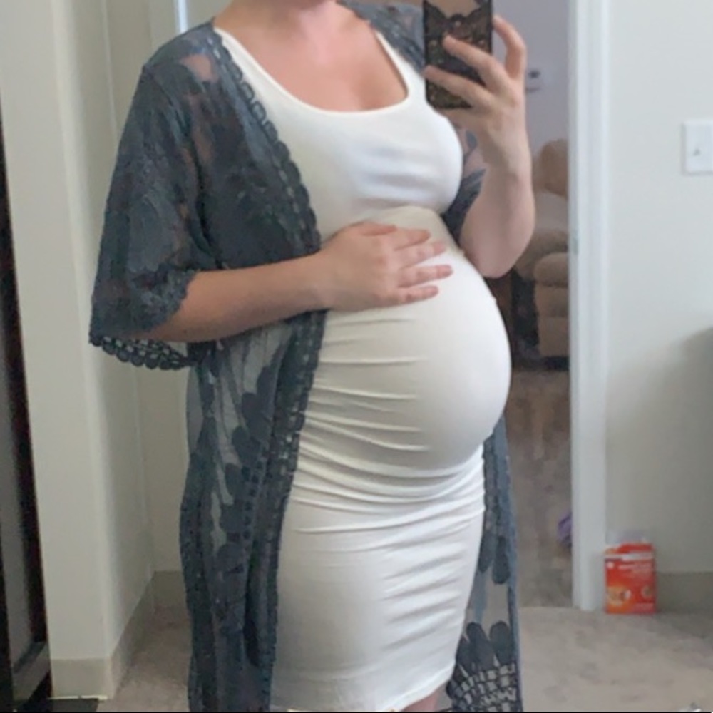White Maternity Tank Dress